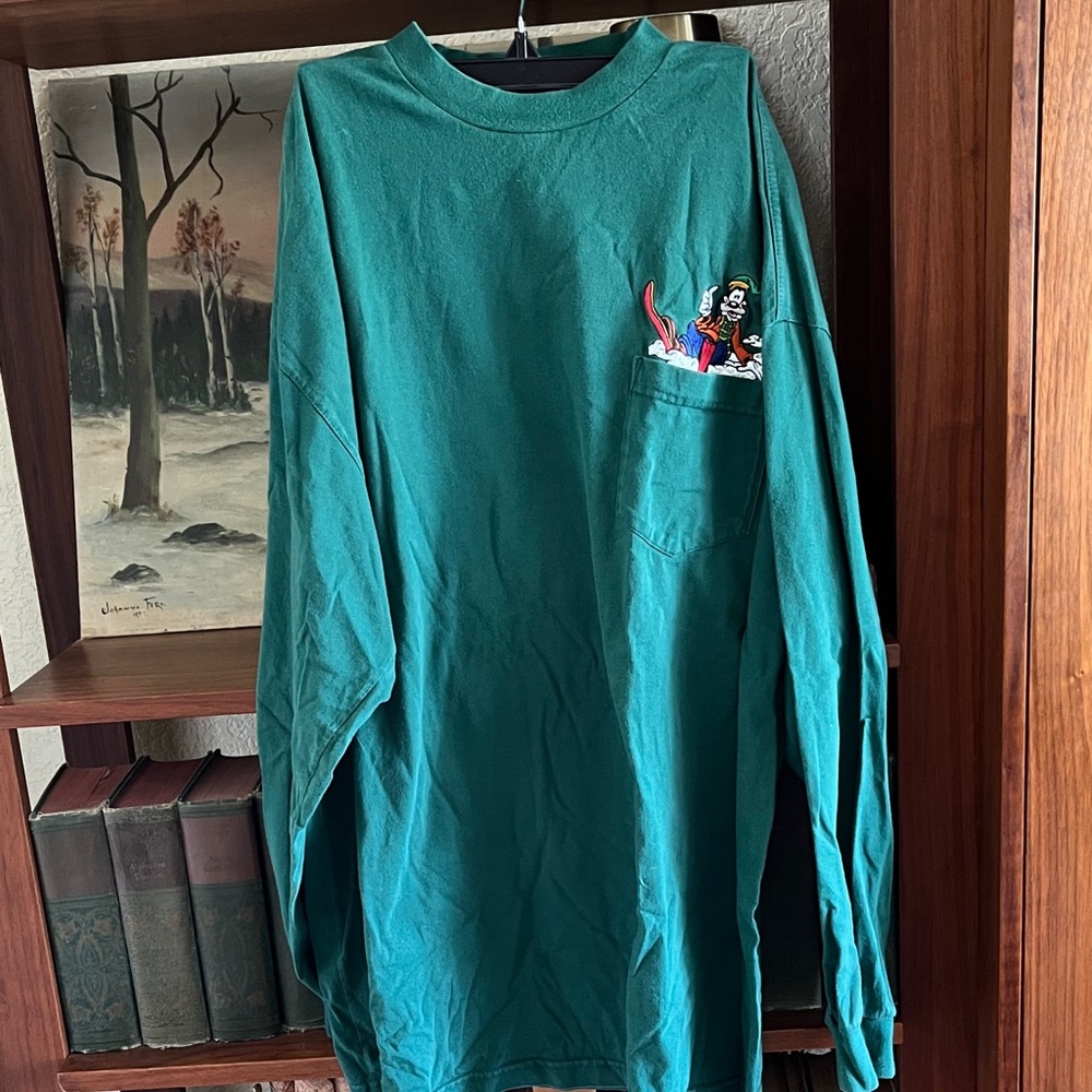 Disney Goofy Green Long Sleeve Shirt with Character Pocket